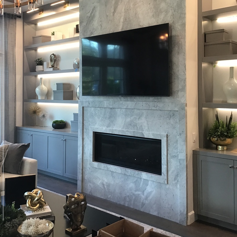 Marble stone fireplace surround