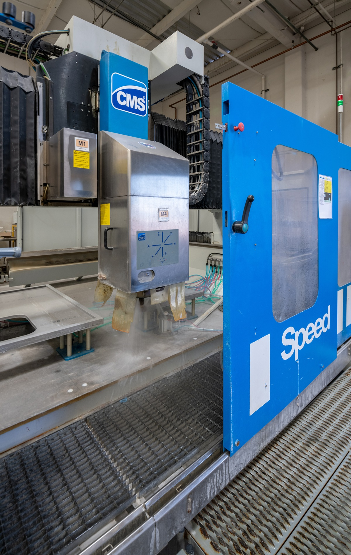 CNC in operation polishing countertops