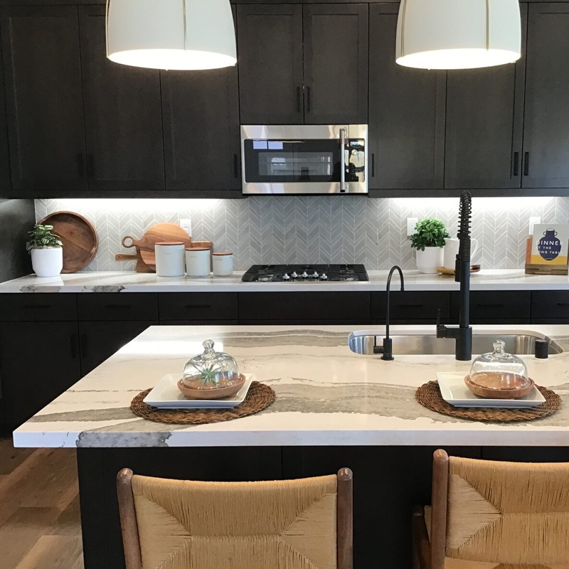 Quartz countertops in a kitchen