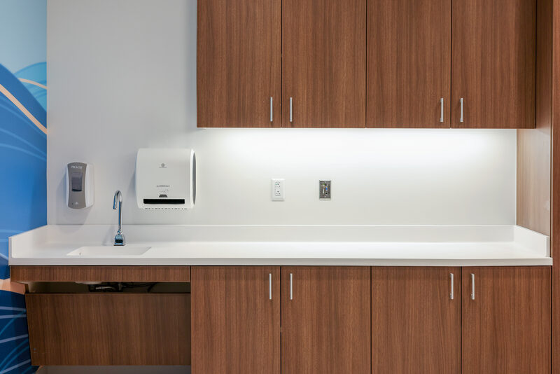 White solid surface countertop