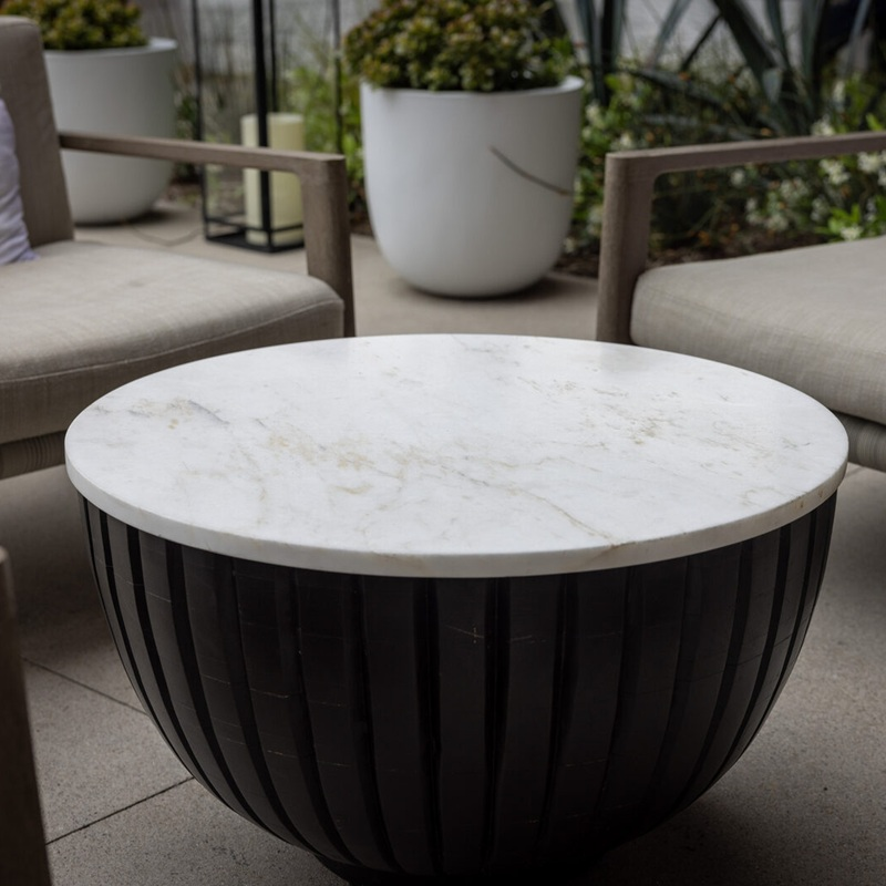 White marble tabletop